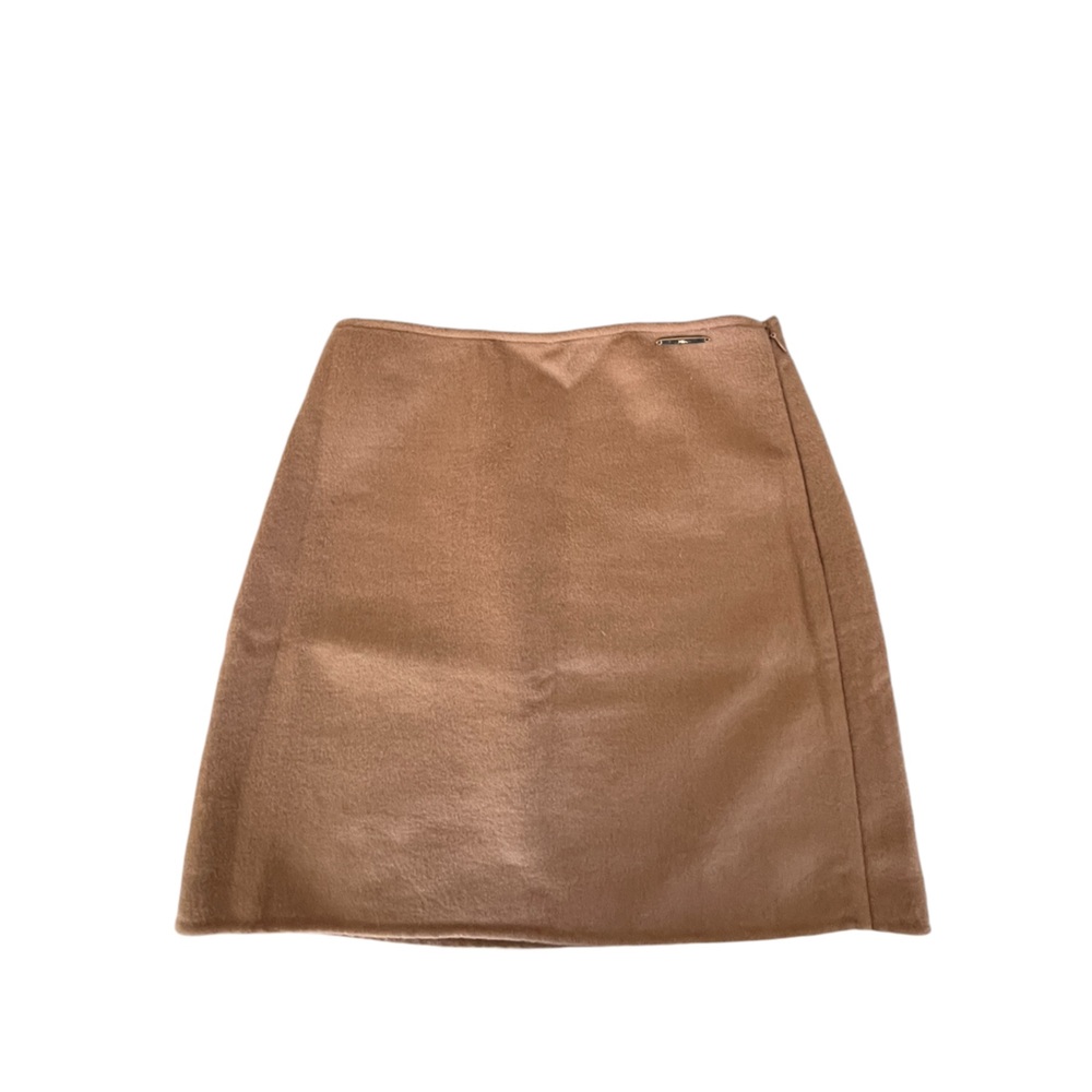 Vintage Tahari Wool Blend Mini Skirt, camel, size 2